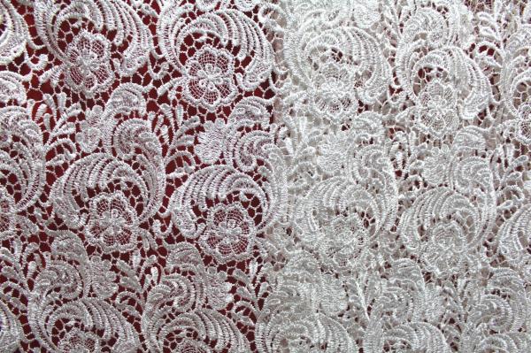 Garment Accessories Chemical Lace Fabric  Water Soluble lace fabric in White Color