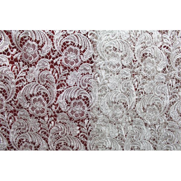 Garment Accessories Chemical Lace Fabric  Water Soluble lace fabric in White Color