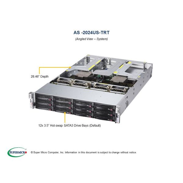 1TB Hard Drive Rack Server SuperMicro AS-2024US-TRT for Optimal Storage Solutions