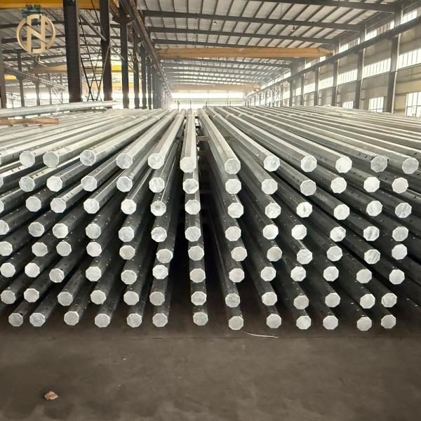 9M 10M 12M Hot Dip Galvanized Concrete Electric Pole 33KV Steel Tower Pole for Power Distribution Equipment