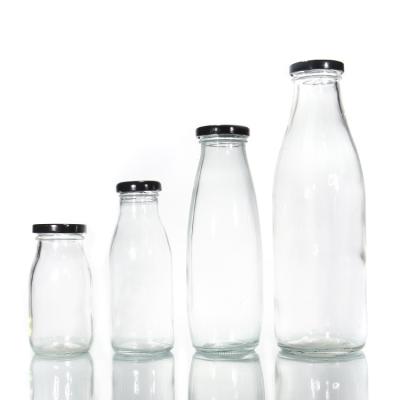 OEM Resealable Glass Milk Bottles Jars 250ml 300ml 500ml 750ml 1000ml