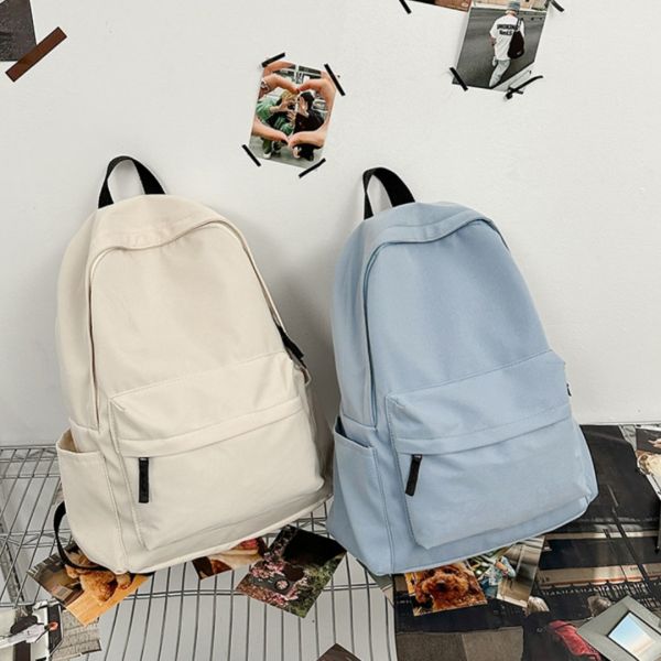 Colefa Japanese Style Unprinted Backpack for Male Female Large Capacity Solid Color Middle High School College Student Backpack