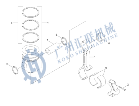 Части двигателя дизельного генератора Hyundai 3802757 3930187 225-3322 6BT5.9 Cummins Двигатель поршень с поршневым кольцом