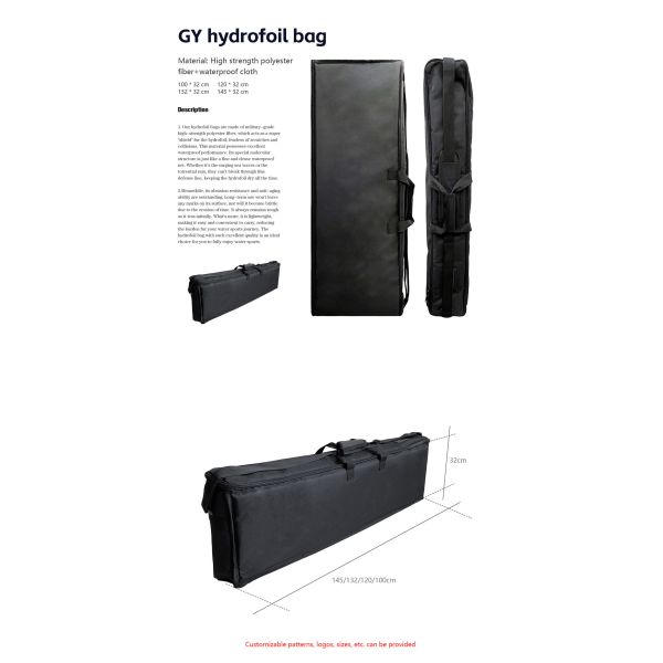 100cm 120cm PVC Foil Bags Black Hydrofoil Wing Bag Stroage