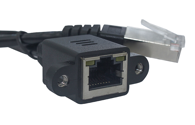 Чистый медный мужчина к женскому удлинительному кабелю RJ45 с отверстием винта уха фиксированным