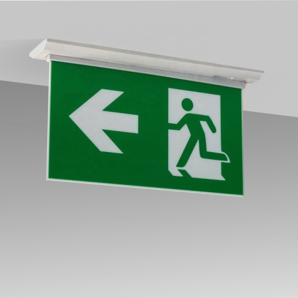IP20 Rated CE Double Sided LED Emergency Exit Sign 3 Hours Battery Operated L211M