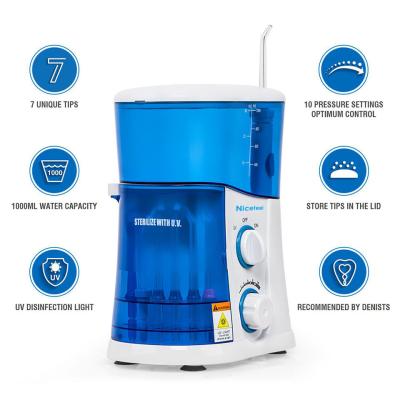 1000ml Countertop Water Flosser IPX7 Electric Oral Irrigator With Water Tank Fc188