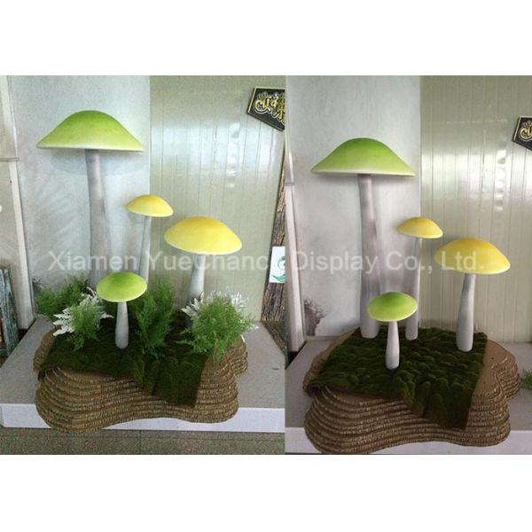 Anunció las estatuas de las setas de la fibra de vidrio del tamaño, limpieza fácil de las estatuas gigantes de la fibra de vidrio