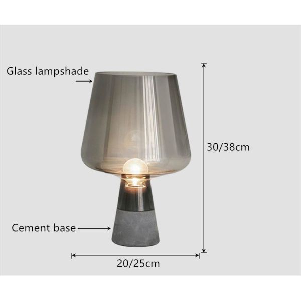 Cement Table Lamp Modern Glass Table Lamps For Living Room Bedroom Study Desk Light(WH-MTB-12)