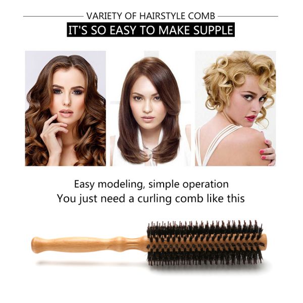 Long Handle Wooden Hair Brush For Curly Hair Ergonomic Design