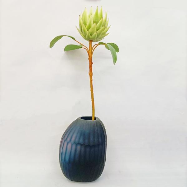 60cm White Artificial Potted Floor Plants Silk King Protea Cynaroides Flower