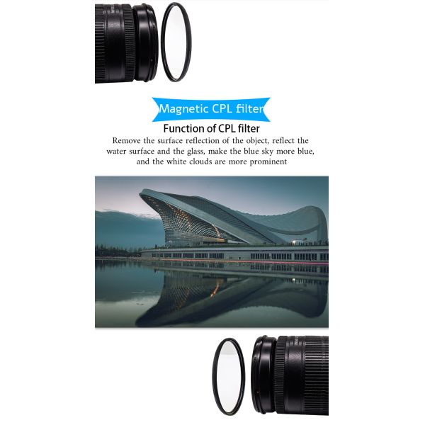 HD Camera Lens Filter magnetic ND filter 1000x 77mm Nanotec Coatings, Ultra-Slim