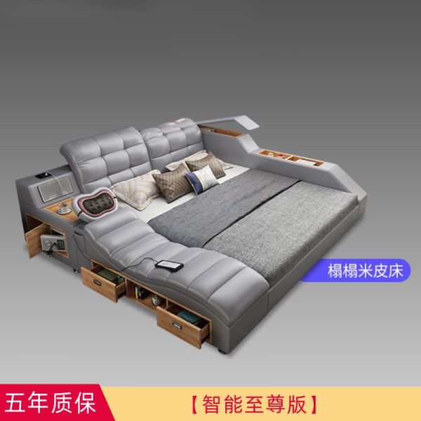 ISO9001 King Queen Size Platform Bed Frame Multifunctional Bedroom Furniture