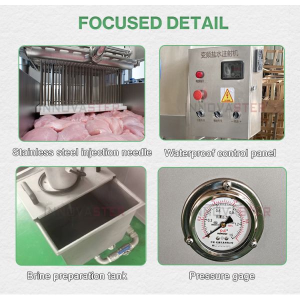 304 Stainless Steel Automatic Beef Chicken Brine Injector for Meat Saline Injection