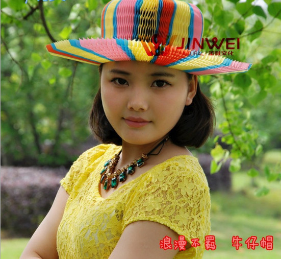 Magic vase hat Visor paper hat New thicker cowboy hat Folding travel cap