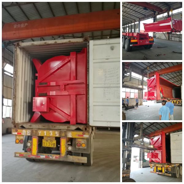 Зеленый u формирует тележку Tipper цапфы трейлера 12R20 3 Tipper тележки 3100mm 80 тонн