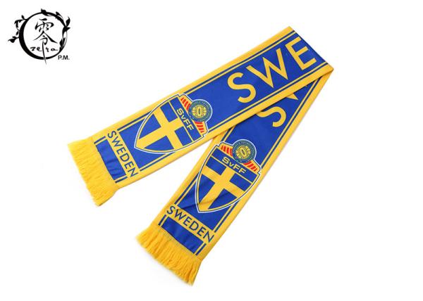 Printed Soccer Fans Sublimated Scarf , Warm Sports Soccer Ball Scarf