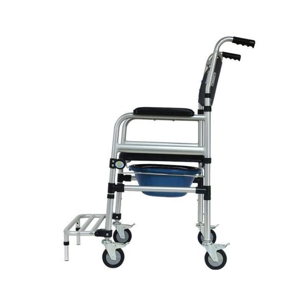 Heavy Duty Aluminum Toilet Wheel Chair With Locking Wheels For Seniors