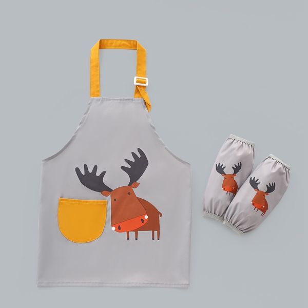 Uniform Bulk Cute WaterProof PU Nursing Children Kids Painting Apron With Sleeves