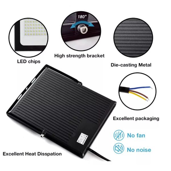 High Power Ip66 11000 Lumen 85-265 Volt Waterproof Rgb 100w Led Flood Light