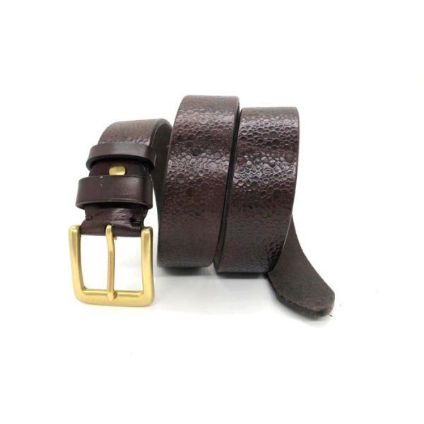 40mm Mens Casual Leather Belt With Alloy Pin Buckle