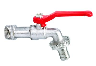 Red ISO 228 Cast Iron Ball Valve Zinc Bibcock NPT BSP