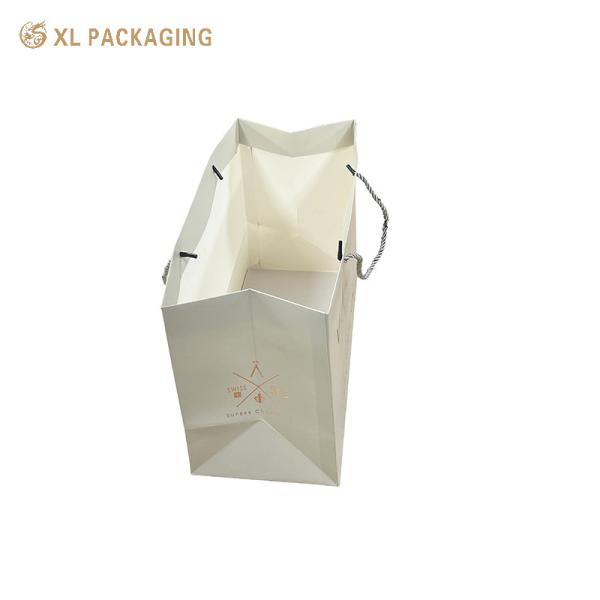 XL Packaging Custom Logo Hard White Art Paper Bags  Luxury Shopping Packaging With Die-Cut Handles Scratch-Resistant Coating Easy Carry Design Durable For Heavy Gifts Stylish For Branded Experiences