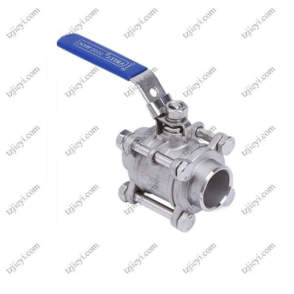 Butt Welding End Connection Pieces Stainless Steel 3 Piece Water Ball Valve