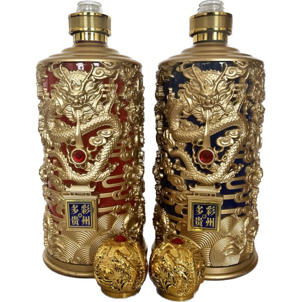 Предоставленные свободно стеклянные бутылки крышки для бутылок с алкоголем дракон и феникс бутылки набор