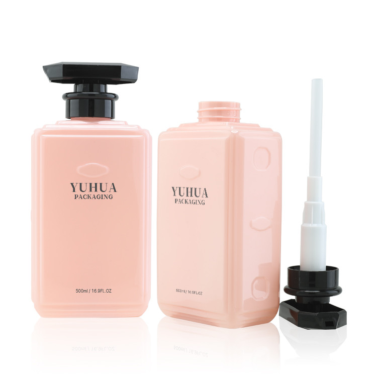Квадратная бутылка шампуня ухода за волосами 500ml пластиковая с бутылкой насоса лосьона косметической пластиковой