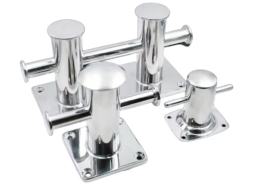 Proveedor de hardware marino, amarre de alta resistencia, bitas de bocina doble marinas, bolardos de hierro fundido cruzados, bolardo marino