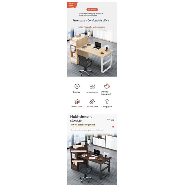 2 asientos Muebles de oficina Personal Mesa Estación de trabajo modular con cajón en estilo moderno