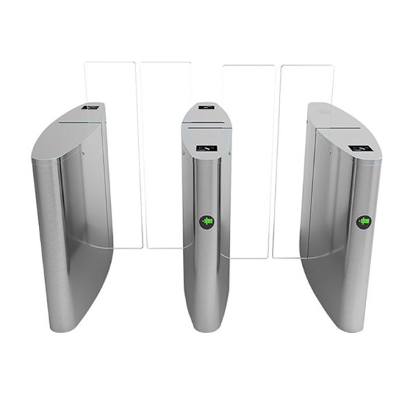 304 Stainless Steel 24V DC Motor Access Control Turnstiles with 55cm Passage Width and Full Height Sliding Barrier Gate