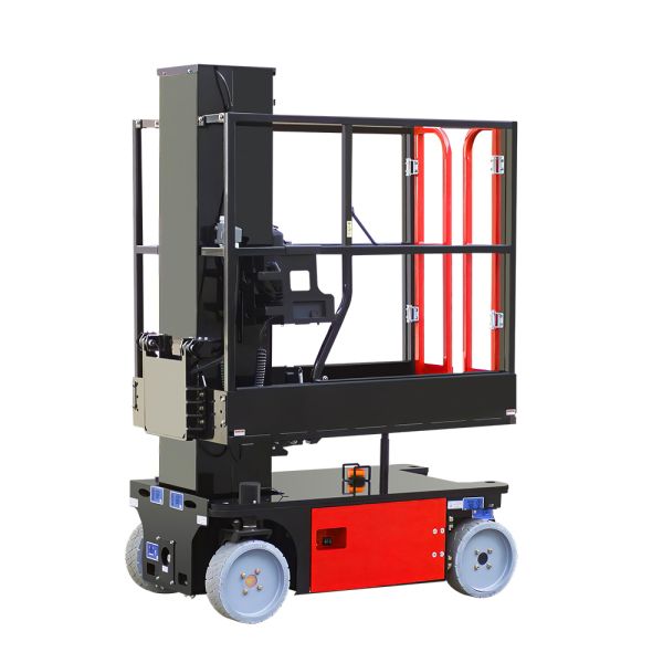 Aluminum Personnel Vertical Mast Boom Lift 26 Ft Cherry Picker Equipment For Shopping Mall Cleaning