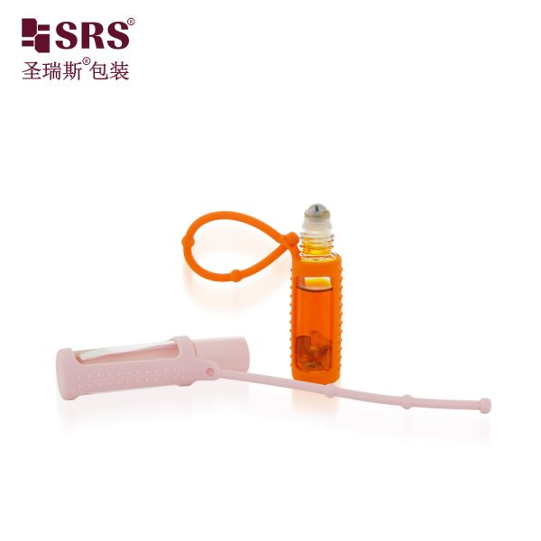BLPM-10ML Thick Wall Clear Glass Roll On Bottle With Silicone Cover For Perfume Oil