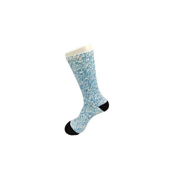 Blue / Green Knitted Unisex 3D Printed Socks With Sweat Absorbent Materials