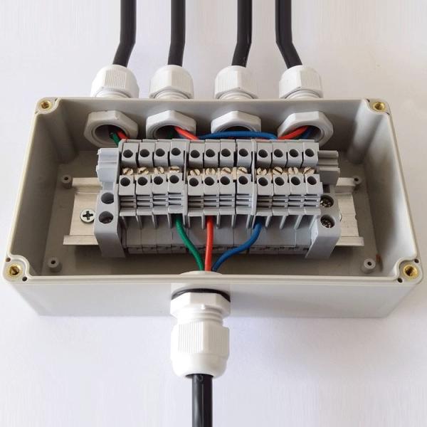 IP65 Waterproof Electrical Cable Distribution Terminal Blocks Junction Box 158*90*60mm