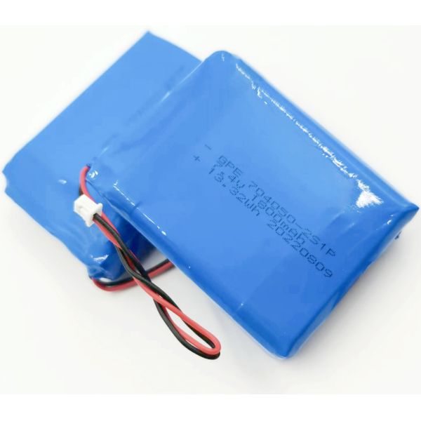 704050 7.4V 1800mAh 500times Cycle Life Custom Lithium Polymer Battery Pack for Detective Device