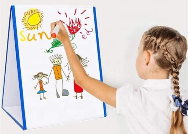 ROHS Magnetic Dry Erase Board Tabletop Magnetic Whiteboard Portable Foldable Magnetic Easel For Kids