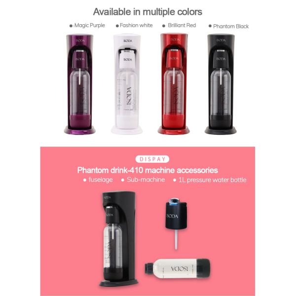 Purple 0.6L Homemade Soda Machine 180mmx115mmx400mm