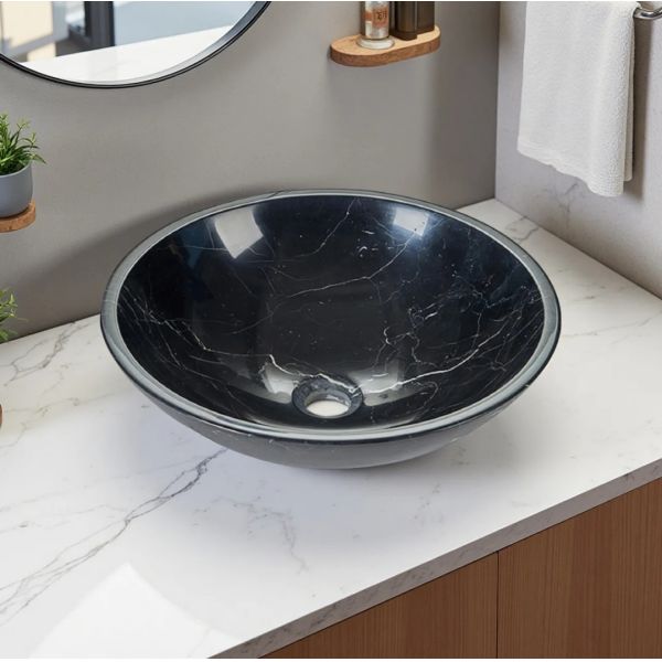 Nero Margiua Piedra Baño Lavadero Glaciar Lavadero de Piedra Venous Cuenca Durable Para Hotel de lujo