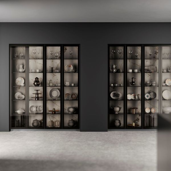 Custom Aluminio Simple Veneer de madera gabinete de la pared cocina moderna 304 de acero inoxidable gabinete de la cocina con isla