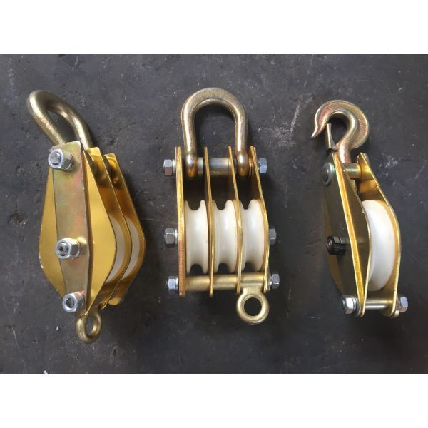 Aluminum Alloy Snatch Block Wire Rope Pulley with Nylon Wheel and Side-Opening Design for Heavy-Duty Lifting