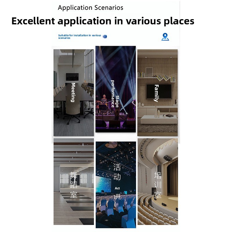 Three-door Neutral Active Speaker Wall-mounted Metal Card Holder DVD Playback for Wedding Performance Camping High-power