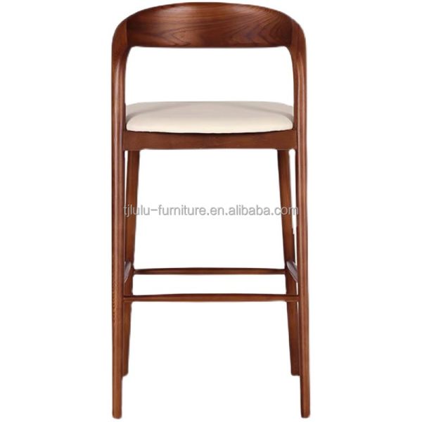 Modern Italian Solid Wood Dining Bar Stool High Chair Bistro Bar Chair with End Craftsmanship