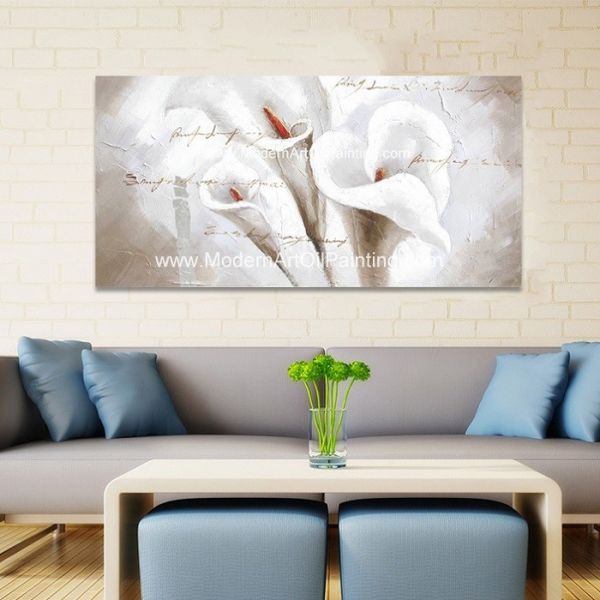Abstract Large Floral Canvas Wall Art 24in X 48in For Interior Home Decoration