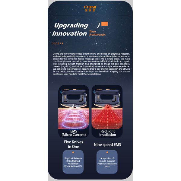 Multifunctional Fascia Massager with Heating EMS and Red Light Therapy Button Control