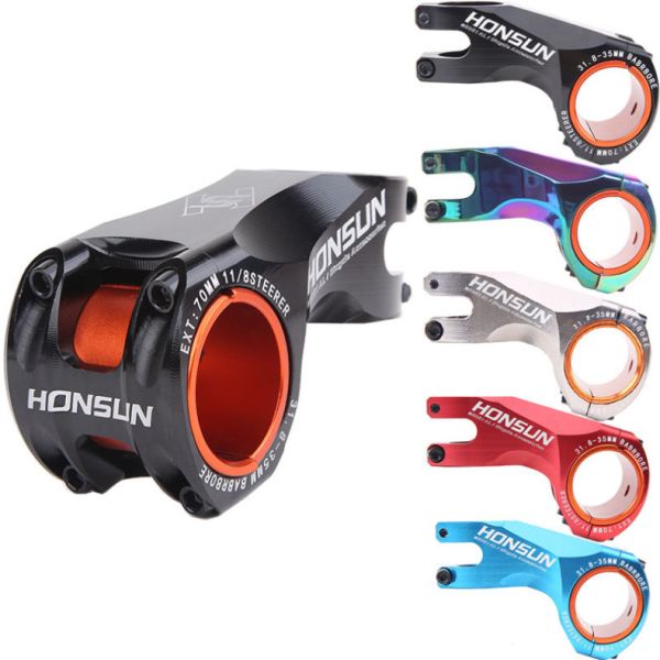 Red 2021 MTB Colorful Stem Alloy 31.8/35*70mm 17 degree for XC AM Road Bike Handlebar