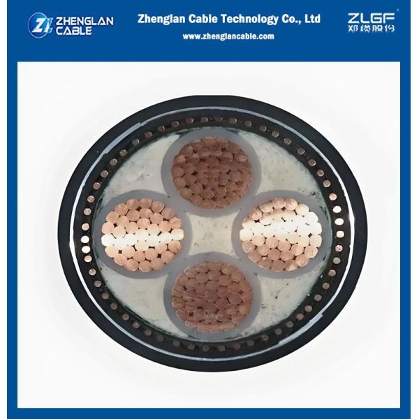 4 Cores Power Cable 95mm2  CU/AL Conductor  Insulation PVC/XLPE Voltage Rating 0.6/1kV And 1.9/3.3kV With PVC Insulation