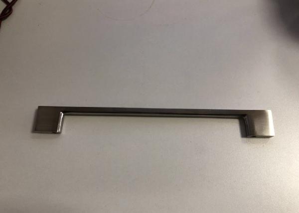 Brushed Nickel Cabinet Door Handles / Aluminum Pull Handles 192 Mm Hole Space